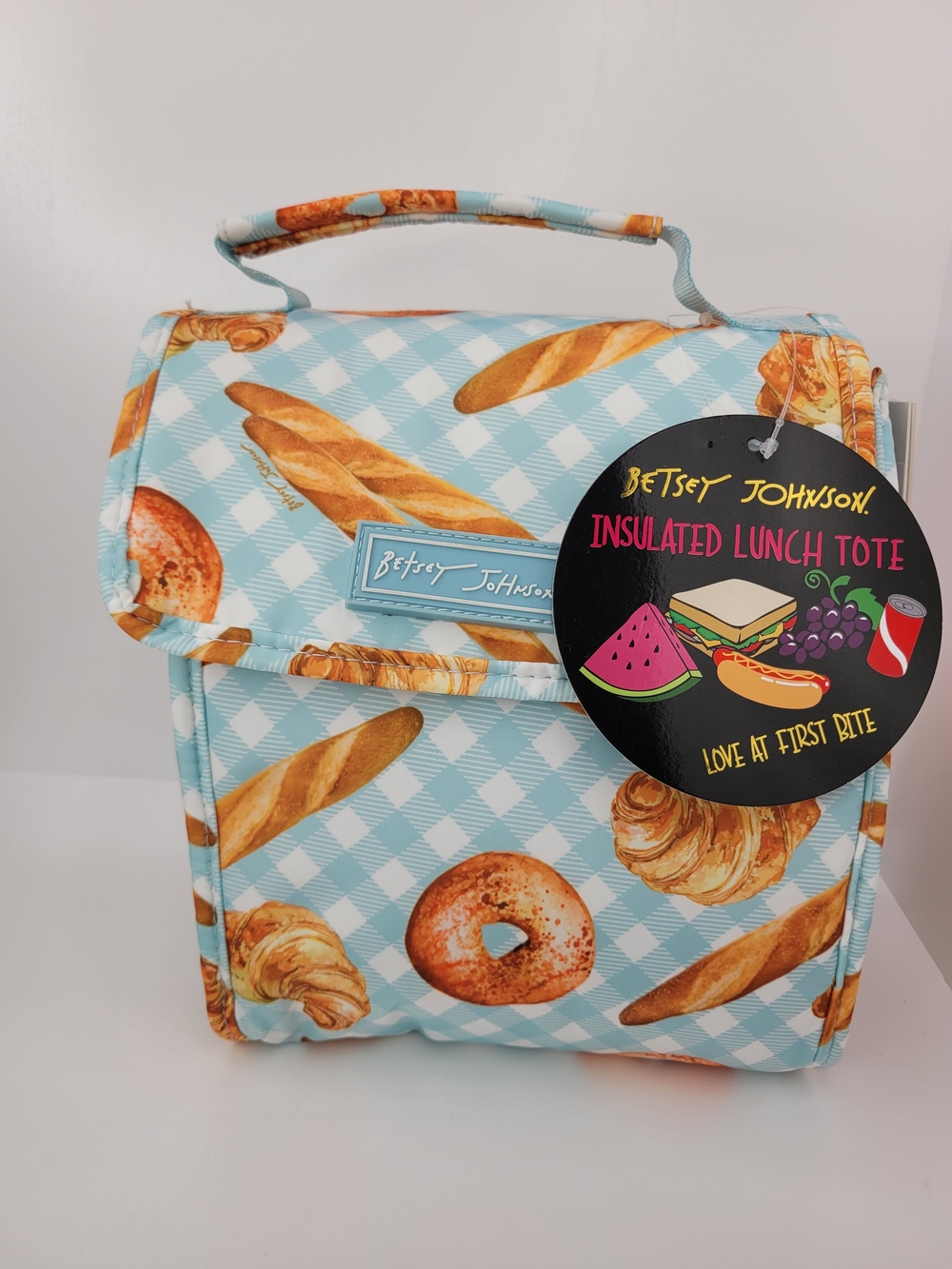 👉✨️ Betsey Johnson Insulated Lunch Tote - Blue Bakery Print